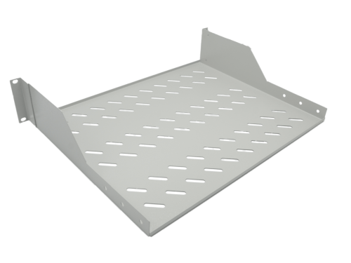 ETAGERE FIXE 2U - FIXATION AVANT SEULEMENT - 486X350X88 - SUPPORT 30KG - GRIS - LANDE