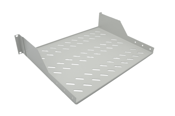 ETAGERE FIXE 2U - FIXATION AVANT SEULEMENT - 486X350X88 - SUPPORT 30KG - GRIS - LANDE