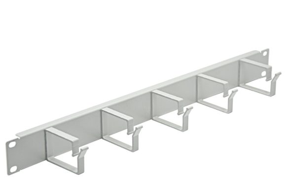 3312810793 ACCESSOIRE 1U 19" PANNEAU DE GESTION DE CABLE HORIZONTAL 5 ANNEAUX RAL 7035 GRIS CLAIR - LANDE