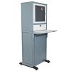3329182859 ARMOIRE ELEVIT (STATION DE TRAVAIL) 1600 19" SUR PIED - VITREE - MONTE - 600X600X1600 - DIVISEE EN 3 COMPARTIMENTS - TABLE AVANT PLIANTE - MAX 200KG - BLEU - LANDE