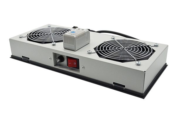 VENTILATEUR DE 2 EMPLACEMENTS ET 2 VENTILATEURS - PLAFONNIER - AVEC FILTRE - AVEC THERMOSTAT - AVEC INTERRUPTEUR - SANS AFFICHEUR - METALLIQUE - GRIS - LANDE