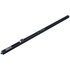 3816130125 BANDEAU D'ALIMENTATION VERTICAL DE 24 PRISES IEC (20XC13) AVEC ECRAN LCD - 3 PORTS RJ11 - MANAGABLE - 2 DISJONCTEURS - 8000 WATT - METALLIQUE - LANDE