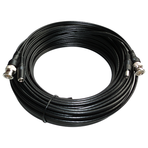 3967788892 CABLE CAMÉRA 05M AVEC CONNECTEURS BNC (MALE/MALE) + ALIMENTATION (MALE/FEMELLE) - BLANC