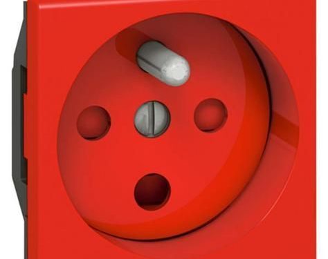 NOYAU ELECTRIQUE MOSAIC 2 MODULES - DETROMPEE - 2P+T - ROUGE - LEGRAND