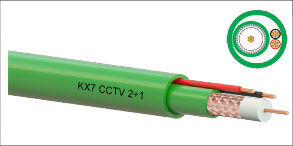 CABLE KX7 AVEC ALIMENTATION DE 0.50MM - BOBINE 500M - VERT - ESTEL