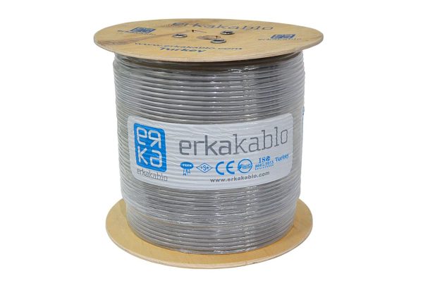 CABLE RESEAU INDOOR CAT6 F/UTP - CUIVRE - BOBINE 500M - PVC - AWG23 - GRIS - ERKA