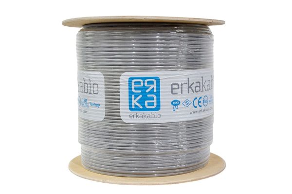CABLE RESEAU INDOOR CAT6 F/UTP - CUIVRE - BOBINE 500M - PVC - AWG23 - GRIS - ERKA