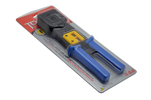 4558618071 PINCE A SERTIR (RJ45 - RJ11) AVEC PROTEGE DE LAME JAUNE - BLUE