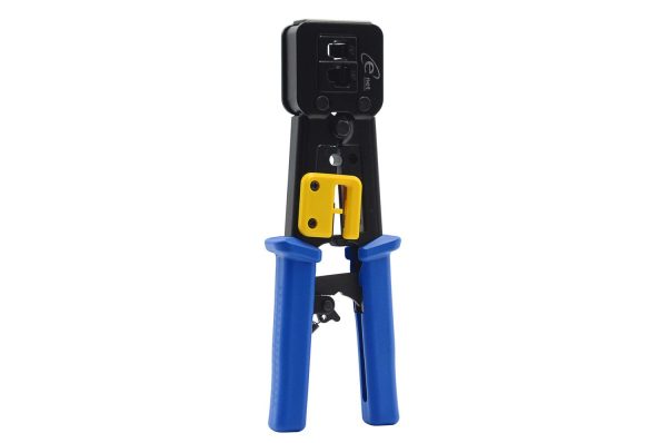 4558619313 PINCE A SERTIR (RJ45 - RJ11) AVEC PROTEGE DE LAME JAUNE - BLUE