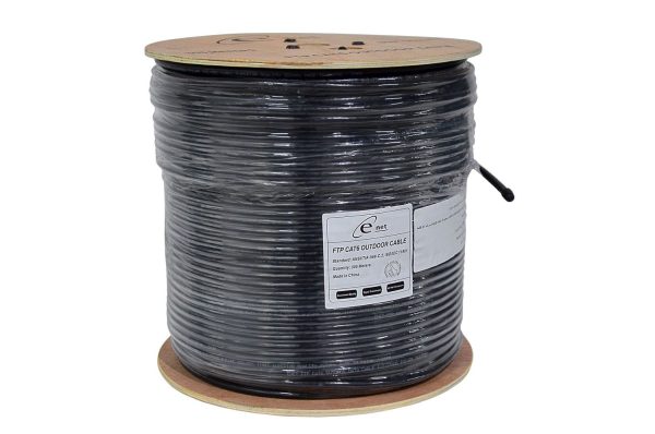 4559927325 CABLE RESEAU OUTDOOR CAT6 FTP - CUIVRE - AWG23 - BOBINE 305M - NOIR - ENET