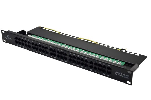 4560018222 PANNEAU DE BRASSAGE TELEPHONIQUE 1U 50 PORTS CAT3 - METALLIQUE - ENET