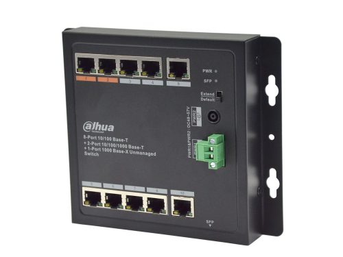 SWITCH 10 PORTS (8 MEGA POE - 2 GIGA) +1 GIGA SFP - NON MANAGABLE - NON RACKABLE - FIXATION MURAL - DAHUA