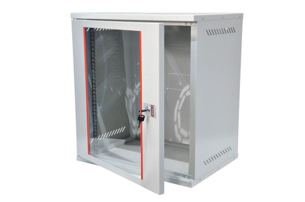 ARMOIRE DE BRASSAGE SECURITY BOX 12U 19" MURALE - VITREE - DEMONTE - 540X400X594 - GRIS - PINSOL