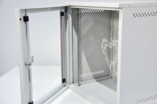 ARMOIRE DE BRASSAGE SECURITY BOX 12U 19" MURALE - VITREE - DEMONTE - 540X400X594 - GRIS - PINSOL